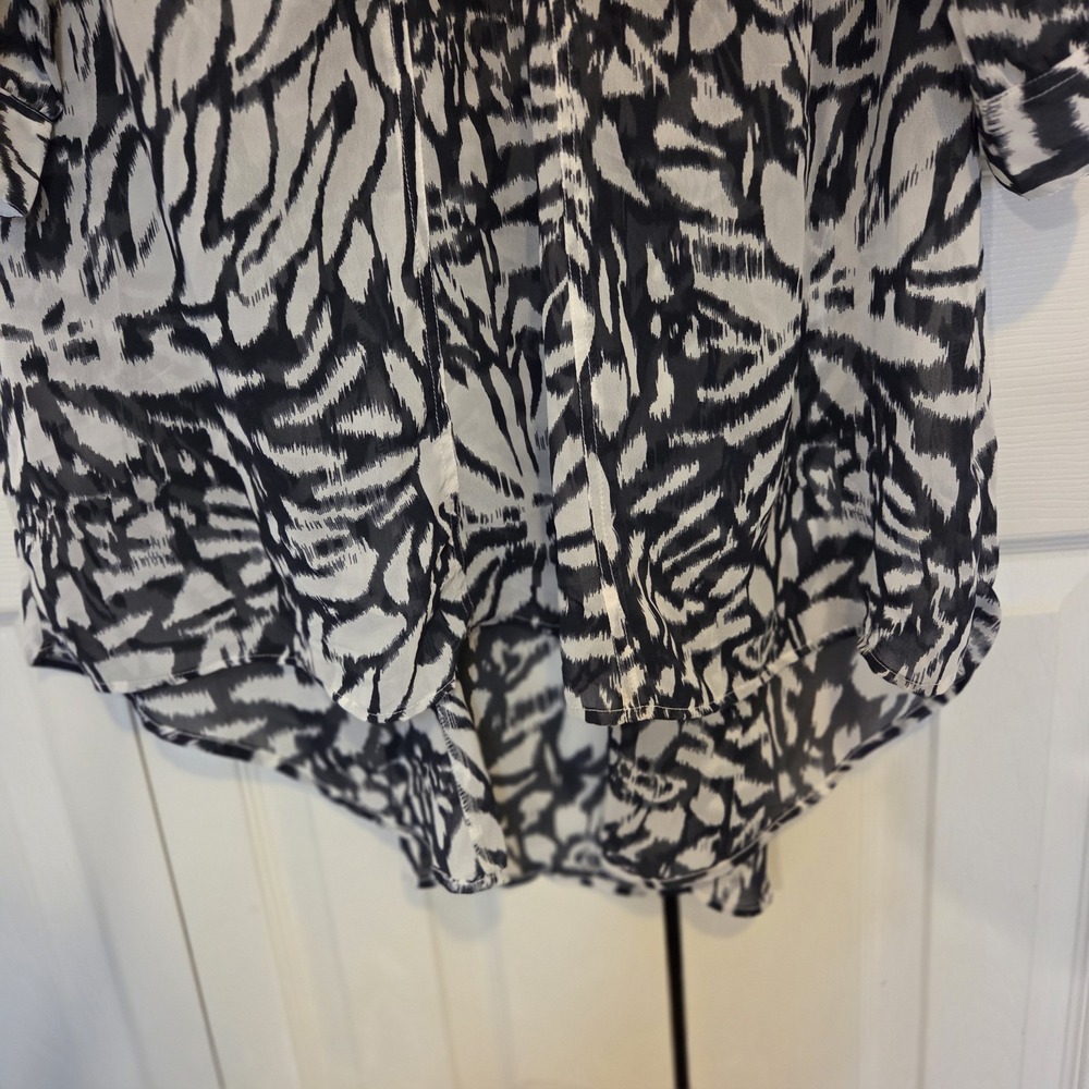 Soft Surroundings Sheer Hi Lo Tunic Long V Neck 3/4 Sleeves Tags Summer - Picture 7 of 8